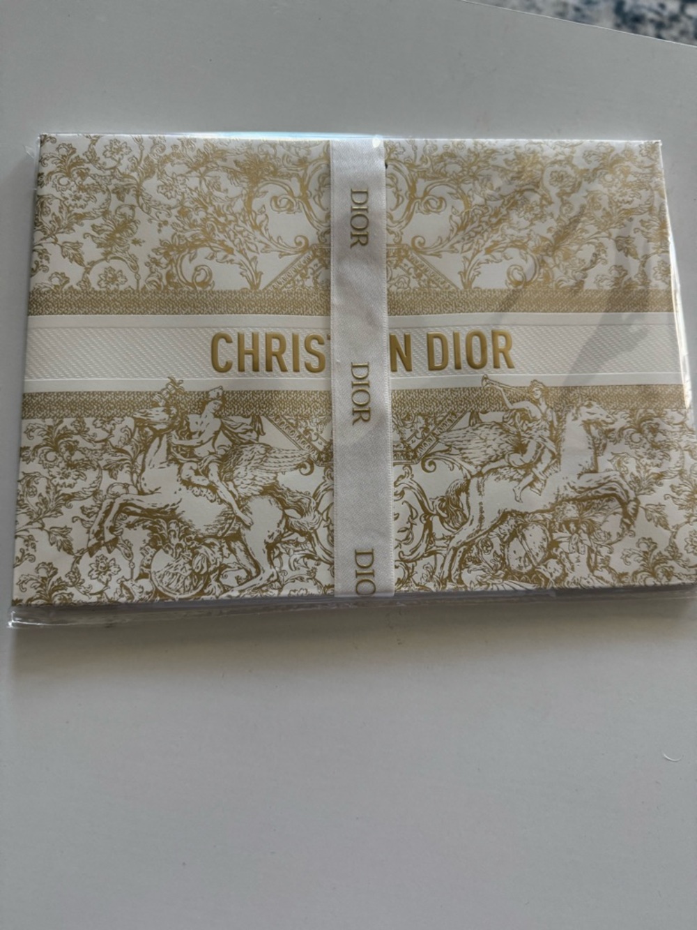 Dior White and Gold Decorative Box with Logo